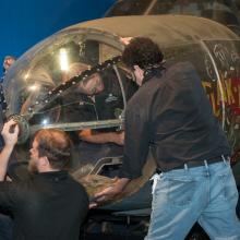 Moving the Martin B-26B Marauder <em>Flak-Bait</em>'s Forward Fuselage