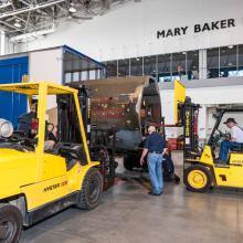 Moving the Martin B-26B Marauder <em>Flak-Bait</em>'s Forward Fuselage