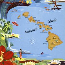 Northwest Airlines Hawaii Brochure, Map