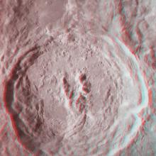 King Crater on the Moon in 3-D