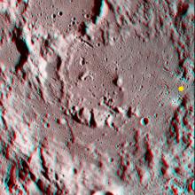 Descartes Crater on the Moon in 3-D