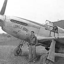 Donald Lopez with North American P-51C