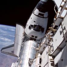 Space Shuttle Atlantis Docked with ISS