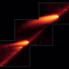 A tail of debris from Comet 73P following multiple orbits of the sun.