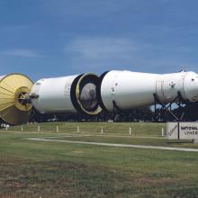 Saturn V Rocket Booster on Display at NASA JSC