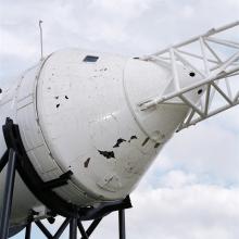 Apollo Capsule on Saturn V Rocket at JSC