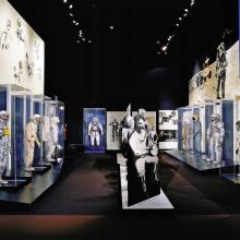 A former museum exhibit which featured many spacesuits used in both rocketry and spaceflight.