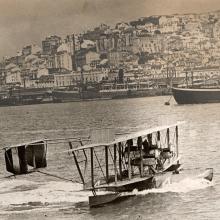 NC-4 Aircraft Taxis into Lisbon