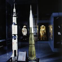 Saturn V and Soviet N-1 Rocket models in Space Race