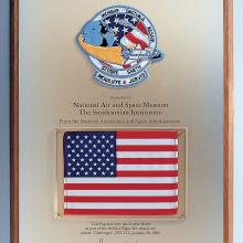 Space Shuttle Challenger Flag in the Moving Beyond Earth Gallery