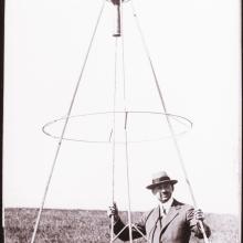 Goddard with "Hoopskirt" Rocket