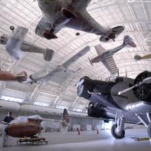 Airplanes Being Hung at the Udvar-Hazy Center