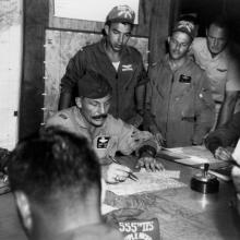 Brig. Gen. Robin Olds in Planning Room