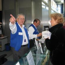 Visitor Services giving assistance at Udvar-Hazy