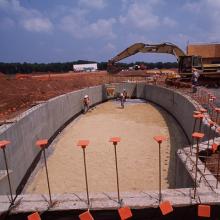 Udvar-Hazy Center Theater screen pit takes shape