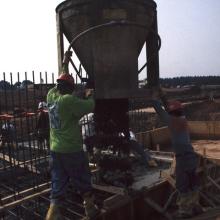 Pouring Concrete for Udvar-Hazy Center Thrust Blocks