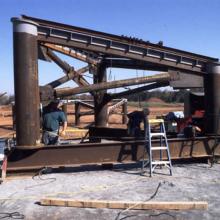 Heavy steel in Udvar-Hazy Center thrust block