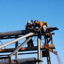 Udvar-Hazy Center steel workers in the air