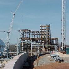 Steel for Udvar-Hazy Center entryway going up