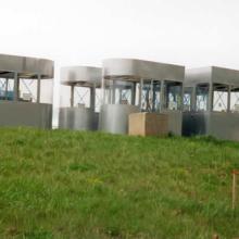 Ticket booths for the Udvar-Hazy Center parking lot