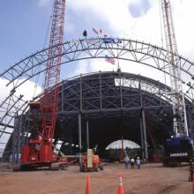 An Udvar-Hazy Center truss comes together