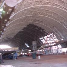 First coat of paint inside Aviation Hangar