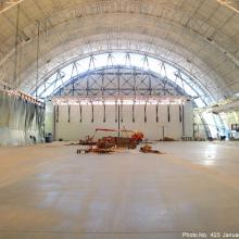 Hangar doors from inside the Aviation Hangar