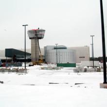 Udvar-Hazy Center in the snow