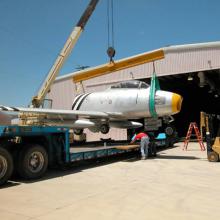 Forward end of F-86 on the move