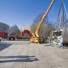 America by Air--747 Forward Fuselage Arrival at National Mall Building