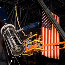 Advanced Orbiting Solar Observatory Satellite Hung at Udvar-Hazy Center