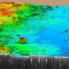 Perspective View of Medusae Fossae Formation Deposits on Mars