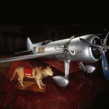 Turner RT-14 with Roscoe Turner's lion, Gilmore at the Udvar-Hazy Center