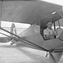 Don Lopez in Piper Cub