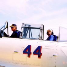 Don Lopez and Capt. Dale Snodgrass, USN (Ret.) and Heritage Pilot