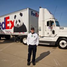 Panda Tai Shan Departure - FedEx Vehicle