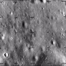 A small section of the moon photographed by the Ranger 8 spacecraft