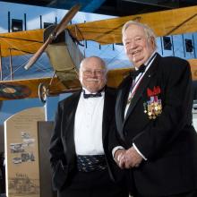 Joseph Kittinger poses with Tom Crouch