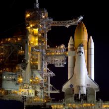 Space Shuttle <i>Discovery</i> STS-133 on Launch Pad