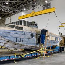 Sikorsky JRS-1 Prepared to Offload at Udvar-Hazy Center