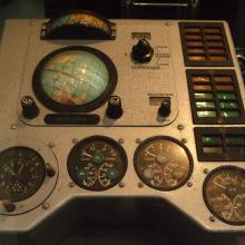 An instrument panel in the vehicle.