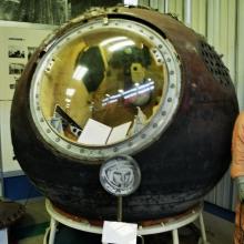 Gagarin's flown spacecraft on display outside Moscow.