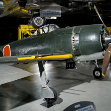 Kawanishi N1K2-Ja at the Steven F. Udvar-Hazy Aviation Hangar