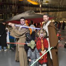 Trick or Treaters Pose with Star Wars Characters at the Udvar-Hazy Center