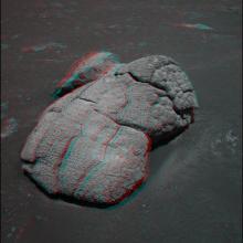 3D Anaglyph of a rock named Wopmay on Mars