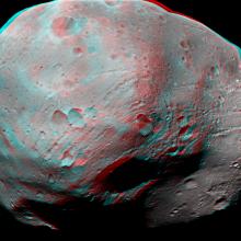 3D Anaglyph of Phobos