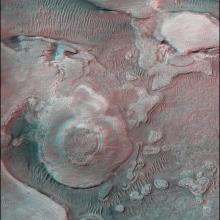 3-D Anaglyph of Interesting Martian Landscape