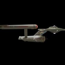 Side of Star Trek Starship Enterprise Studio Model with lights