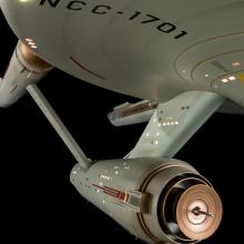 Enterprise against a black background. 