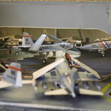 Hangar deck of USS Enterprise Aircraft Carrier Model